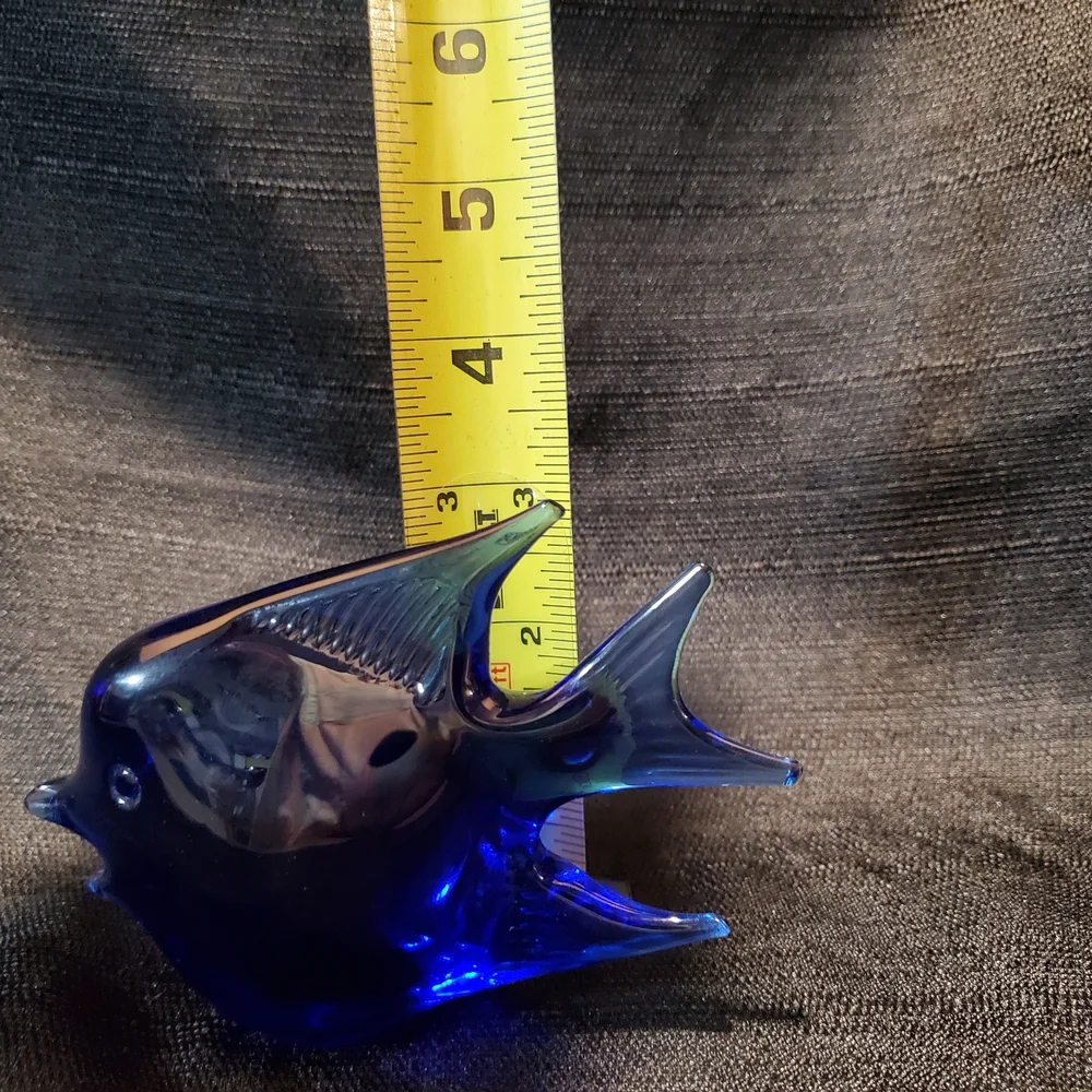 Blue Glass Fish Figurine